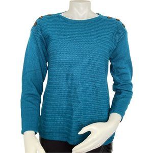 🌹Women’s Sweater Size PXS St. John's Bay Crew Neck Long Sleeve Regal Teal